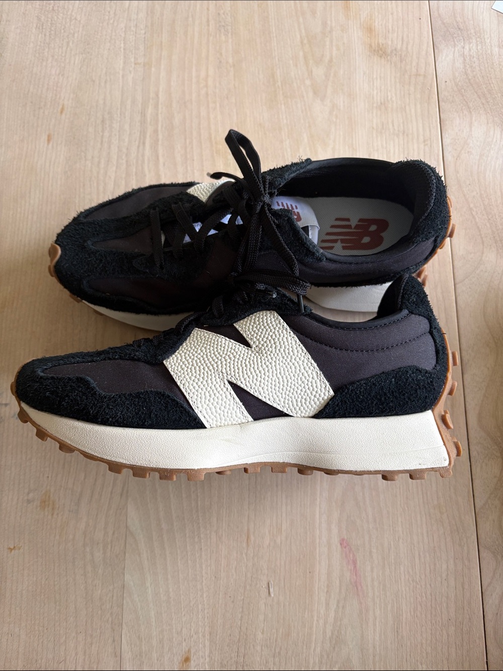 New Balance Black and Cream Retro-Style Trail Runner Sneakers